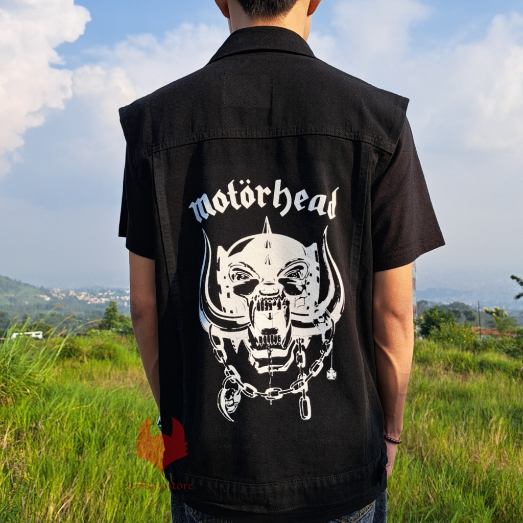 Rompi Jeans Sablon Pria dan Wanita - BLACK MOTORHEAD