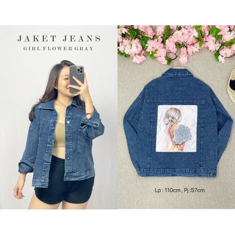 Jaket Jeans Cute Girl Oh Boy #944 Mrgood Pinggang Karet Girl Flower