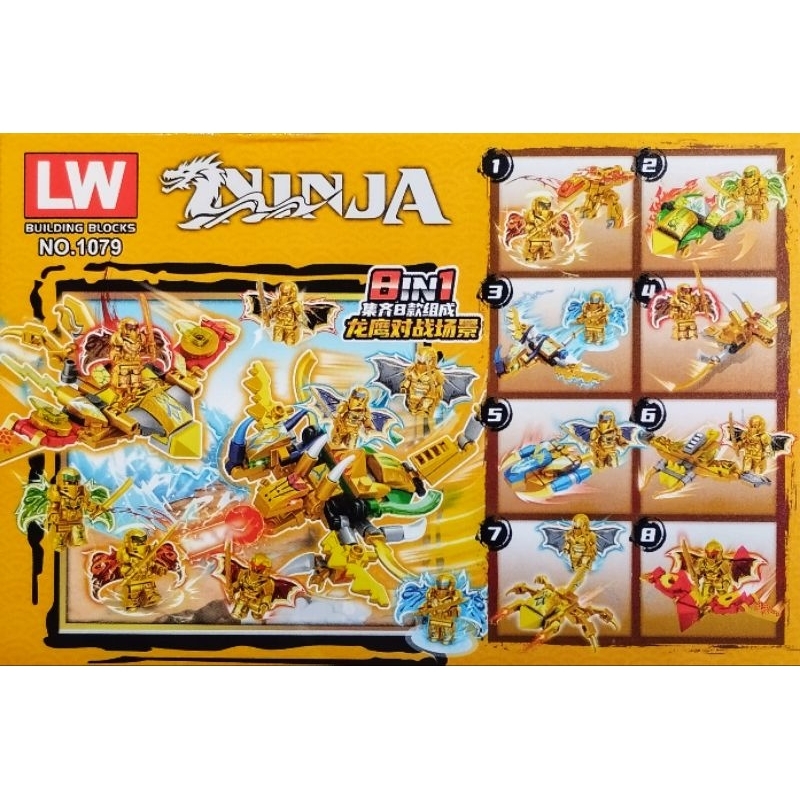 mainan anak ninjago 1079 ninja bersayap dragon + baju perang + sepatu tempur + tunggangan dragon pes