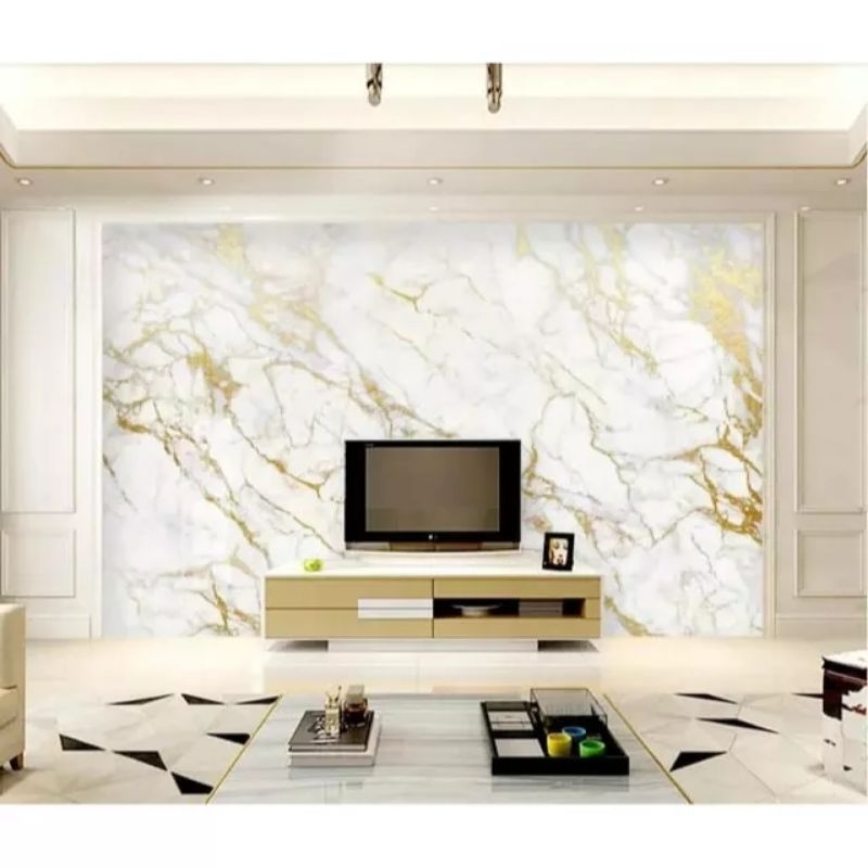 WALLPAPER DINDING WALLSTIKER GRANIT MARMER GOLD