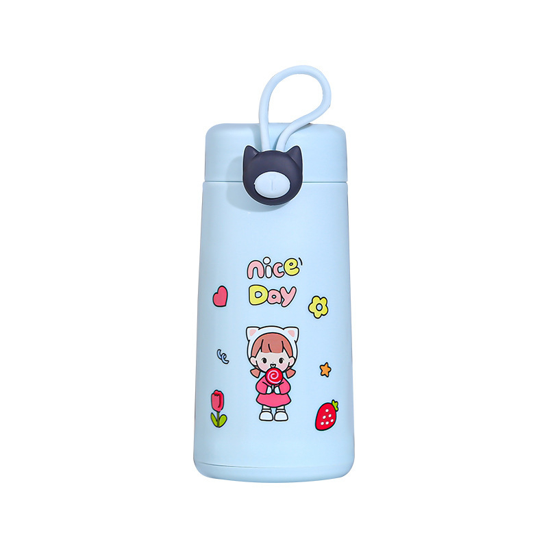 Botol Minum kaca Nice Day 300ML | Botol Thermos Mini | Botol Minum Kaca Lucu | BPA FREE