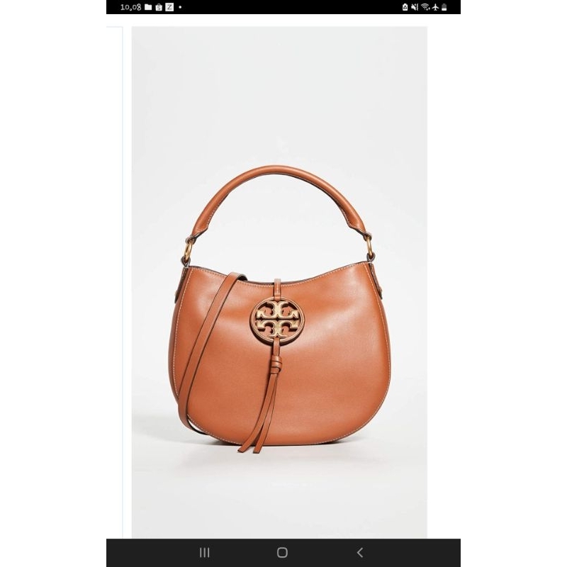 PRELOVE Original Tory Burch Women's Miller Metal Mini Hobo Aged Camello