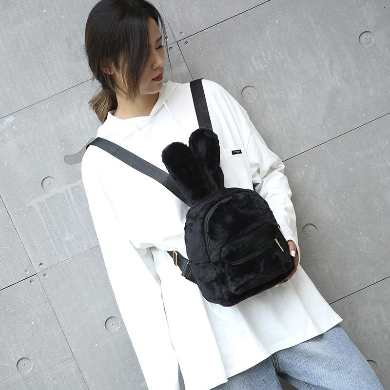 Tas Ransel Wanita Bulu Murah Import Kekinian Backpack Wanita Korea Style Terbaru Kuliah Sekolah Kerja Tas Ransel
