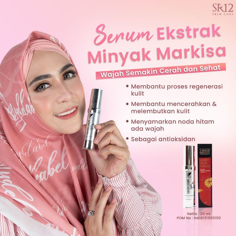 SR12 Krasny Serum 20 Ml Mengandung Minyak Markisa Vitamin C dan Vitamin B3 Serum Wajah Glowing Flek 