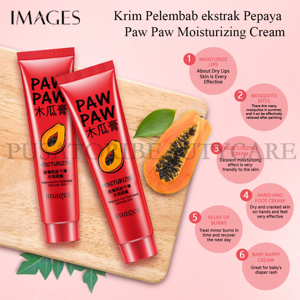 IMAGES Krim Pelembab ekstrak Pepaya Paw Paw Moisturizing Cream