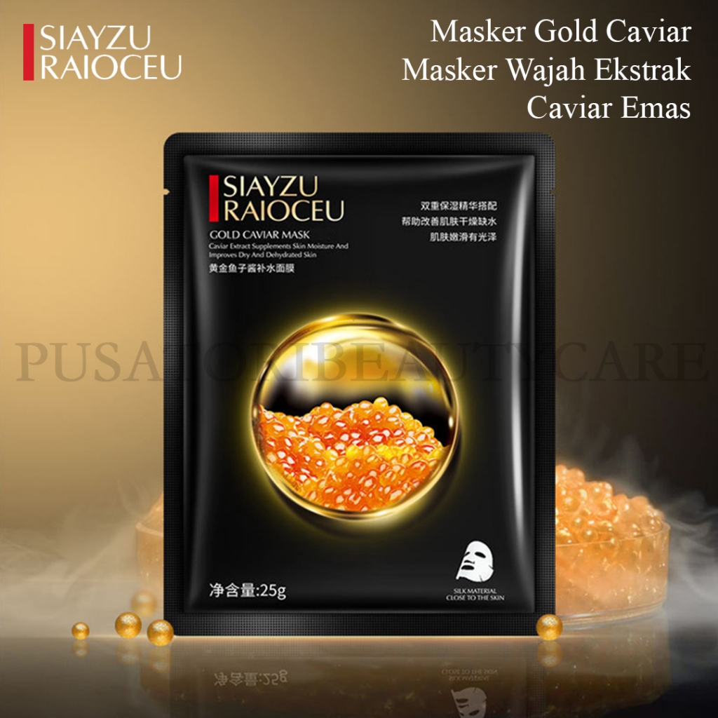 SIAYZU RAIOCEU Masker Gold Caviar Masker Wajah Ekstrak Caviar Emas