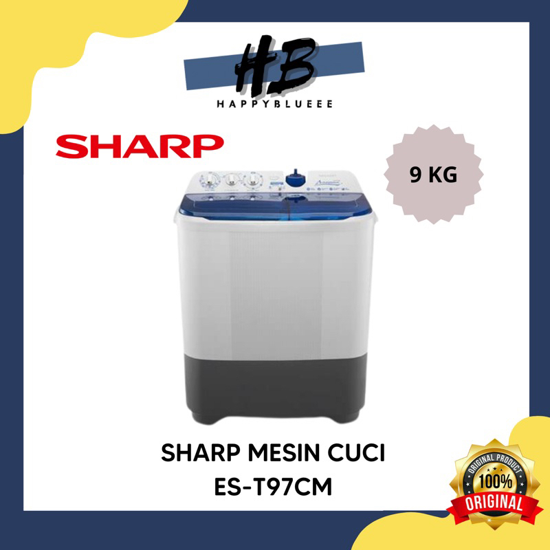 SHARP MESIN CUCI 2 TABUNG 9KG ES T97CM
