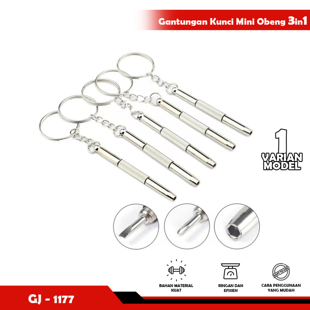 OBENG MULTIFUNGSI 3IN1/ obeng gantungan mini 3in1-YOSINOGAWA