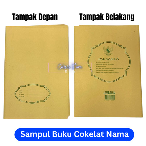 

Sampul Buku Coklat Boxy Dengan Nama / Buku Campus / Isi 20 Lembar