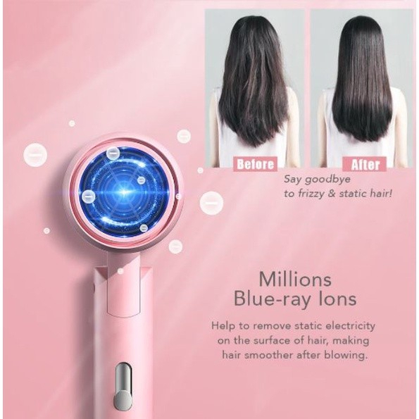 Alat Pengering Rambut Hair Dryer Air Protection Quick Lipat Portable