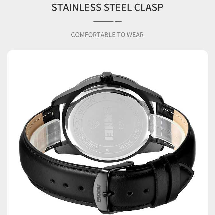 Jam Tangan Pria Analog Watch Leather Strap Waterproof 30M Desain Premium Jamtangan Anti Air Multifungsi