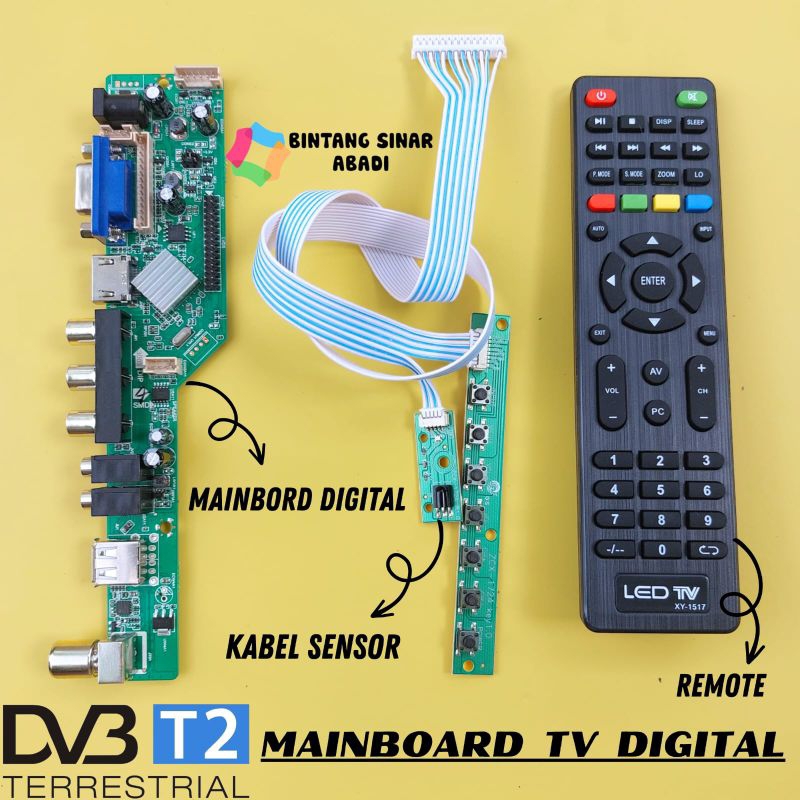 Mainboard TV Digital Kabel Sensor Remote TV Universal