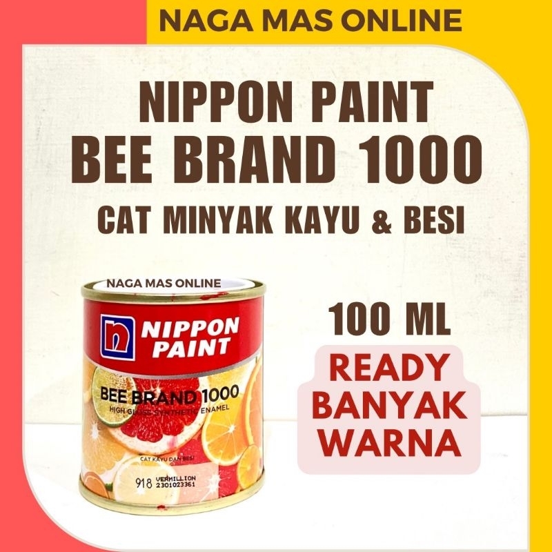 BEE BRAND 1000 KECIL 100ML NIPPON PAINT / CAT KAYU DAN BESI / CAT MINYAK KILAT CEPAT KERING