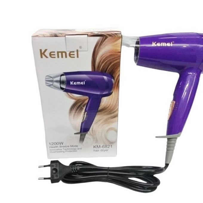 hair drayer kemei km 6821 pengering rambut dengan suhu bisa diatur