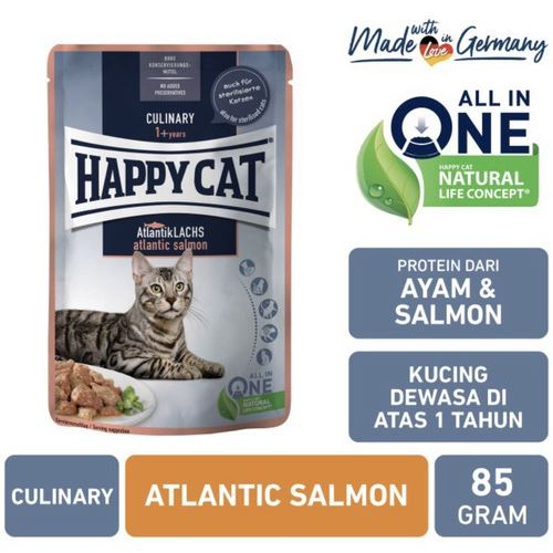 Happy Cat Culinary Supreme ATLANTIC SALMON 85GR Wet Food Makanan Basah Kucing