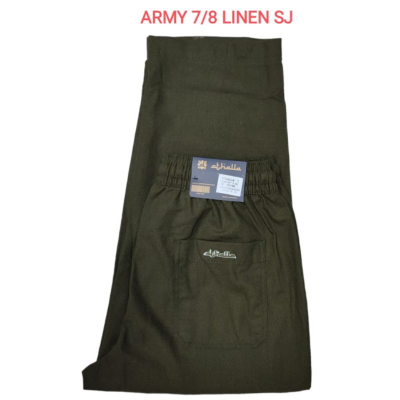 CELANA SIRWAL DEWASA 7/8 (CINGKRANG) By "Athalla" HIJAU ARMY - LINEN