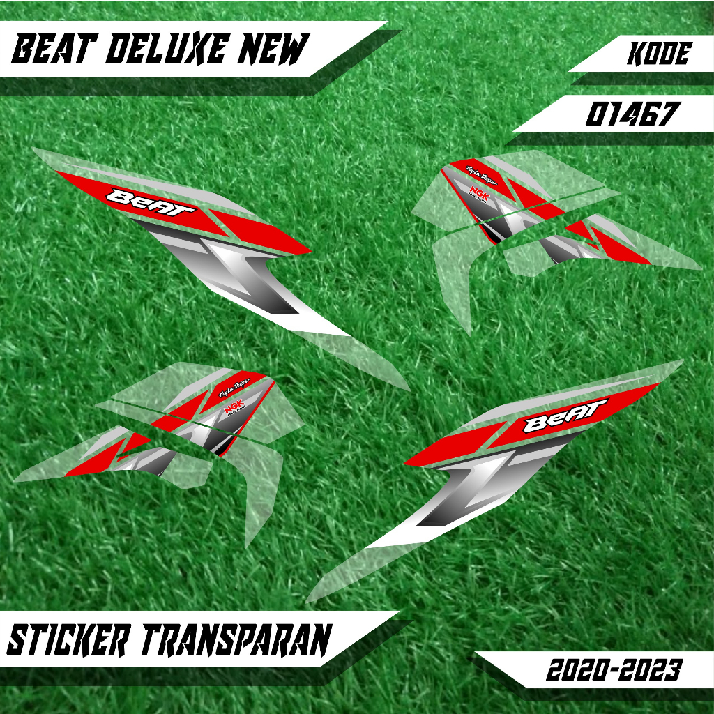 01467 sticker striping transparan sepeda motor honda beat deluxe