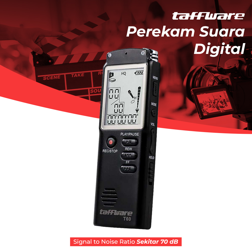 Taffware Perekam Suara Digital Voice Recorder 8GB - T60 - Black