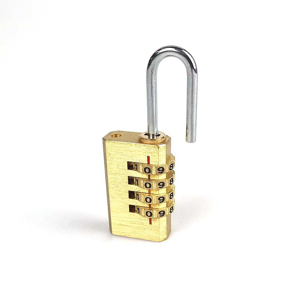 Gembok koper 4 digit combination solid bras stainless steel 21X60 mm golden