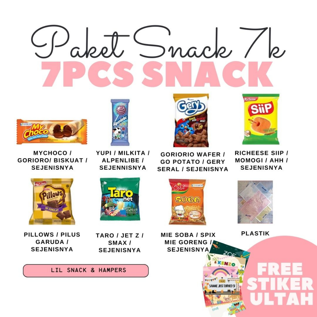 

LILSNACK - Paket Snack Ulang Tahun Ultah Anak Murah Meriah - Paket Snack 7 Ribu