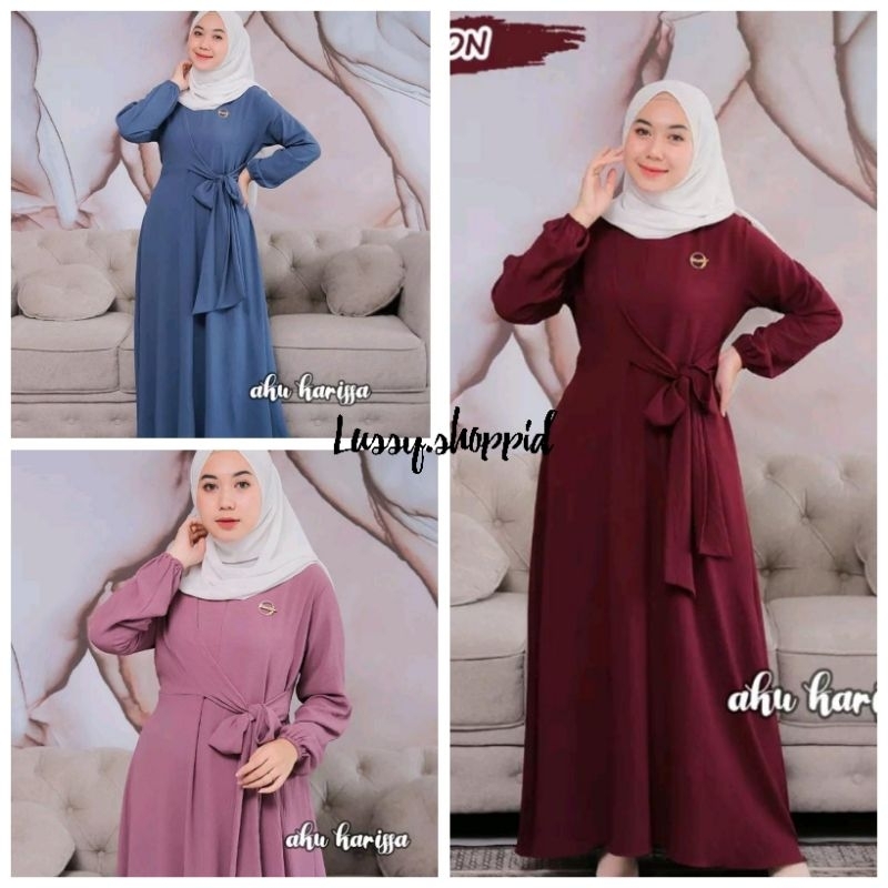 GAMIS AKU KARISSA ALFIZA / GAMIS MARCELLA AKU KARISSA/ gamis remaja kekinian muslimah lebaran polos 