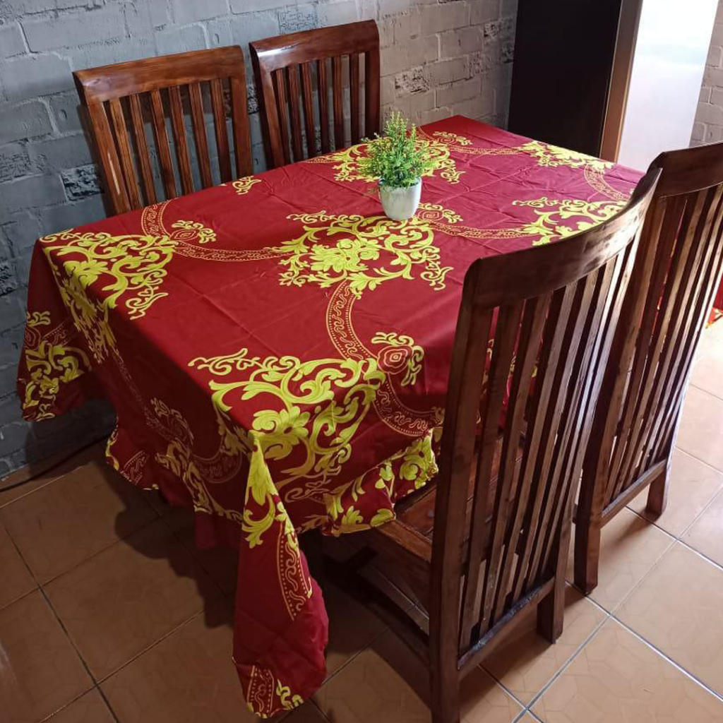 [✅COD] Taplak Meja Batik 140x220 Kain Katun Model Rumbai Perlengkapan Dekorasi Ruang Tamu Kantor Guru Ruangan Makan Dapur Rumah