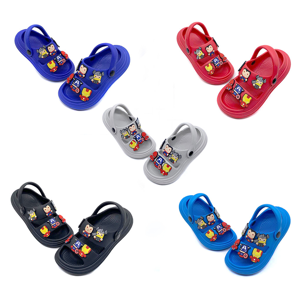 Sandal Selop Tali Anak Laki-Laki Bahan Karet Stiker Lucu Model Terbaru UK.20-35