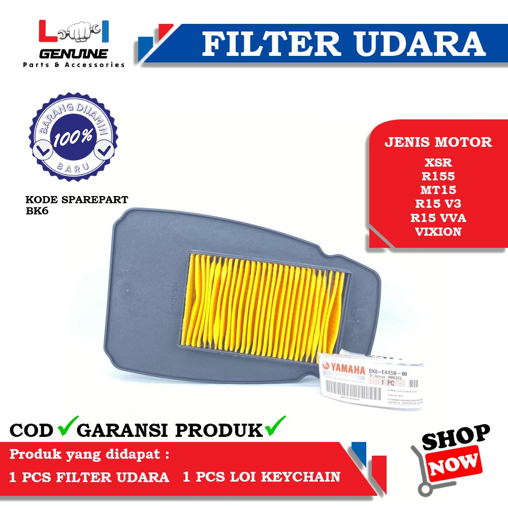 -LOI- FILTER UDARA R15, MT15, XSR155, VIXION R BK6