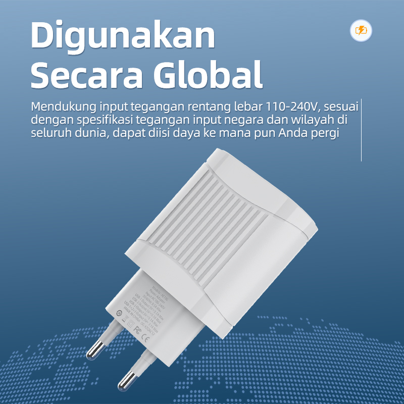 BASIKE Charger Adaptor Fast Charging iPhone oppo samsung xiaomi USB*3 15W iOS Android Universal-7