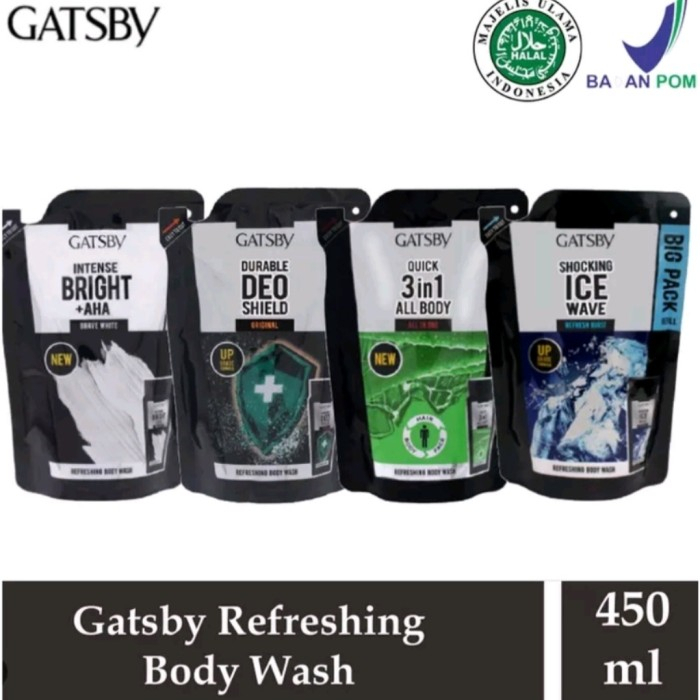 GATSBY BODY WASH SABUN CAIR REFILL SABUN MANDI GATSBY BODYWASH 450 ML