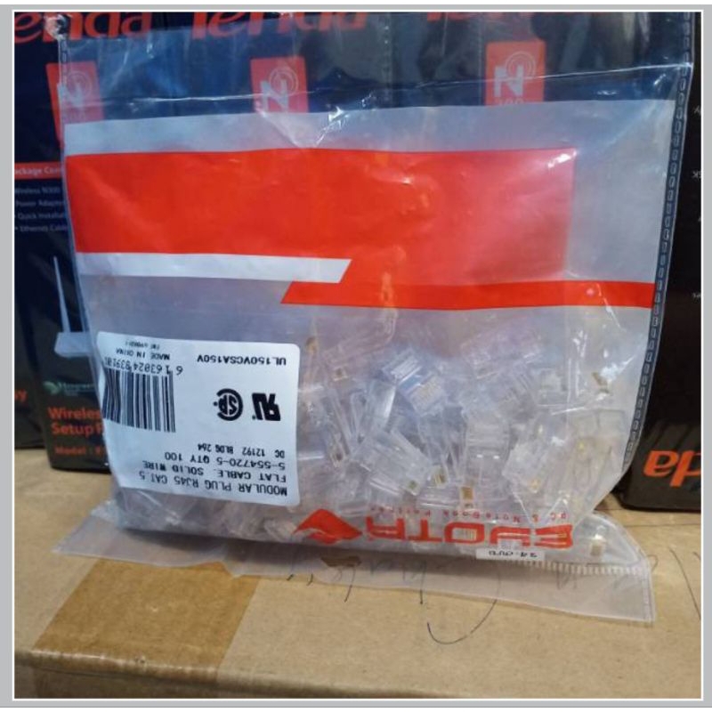 Rj45 cat5e Eyota /Kepala Connector Rj45 isi 100 pcs