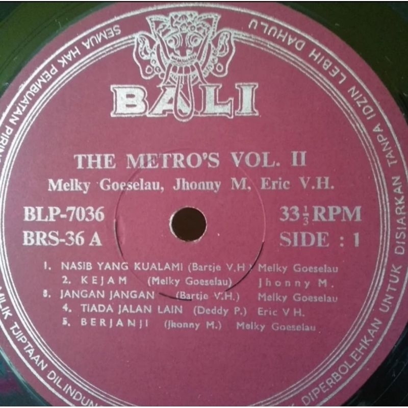 Vinyl Piringan Hitam 12 inch The Metro's Volume 2