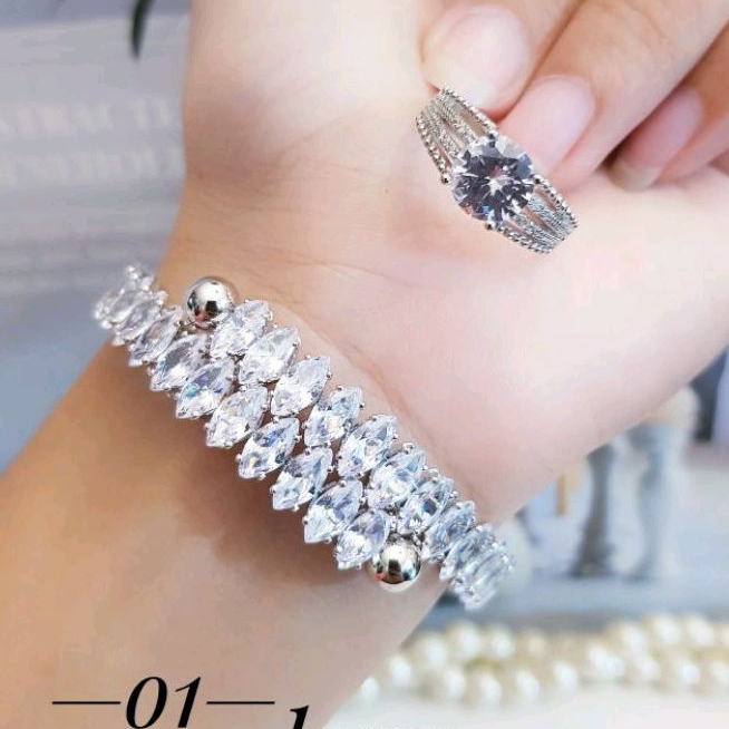 Set Gelang Dan Cincin Xuping Silver Cantik Mewah Terbaru 3005a1