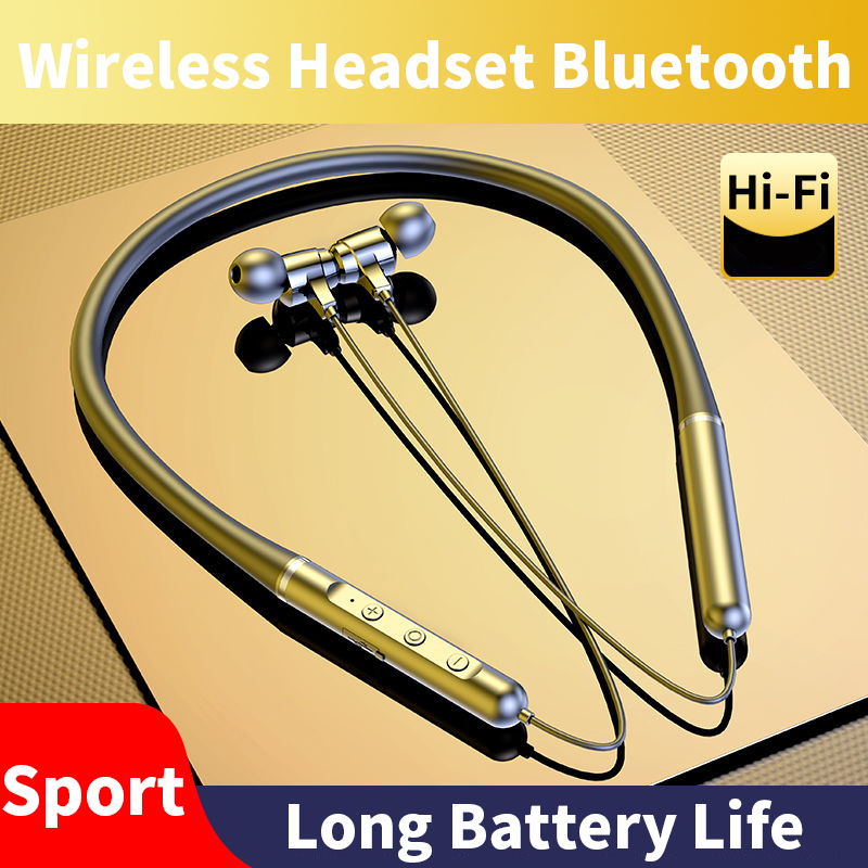 Matei Wireless Headset  Bluetooth Earphone Magnetic Neckband Sport Sound Music Stereo Bass with Microphone