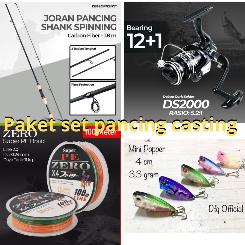 Set Pancing Casting Spinning Siap Uncal