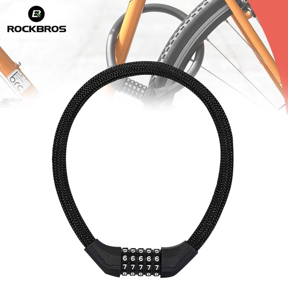 ROCKBROS Gembok Sepeda Bicycle Lock Kode Angka Password 5 Digit - 3242 - Black