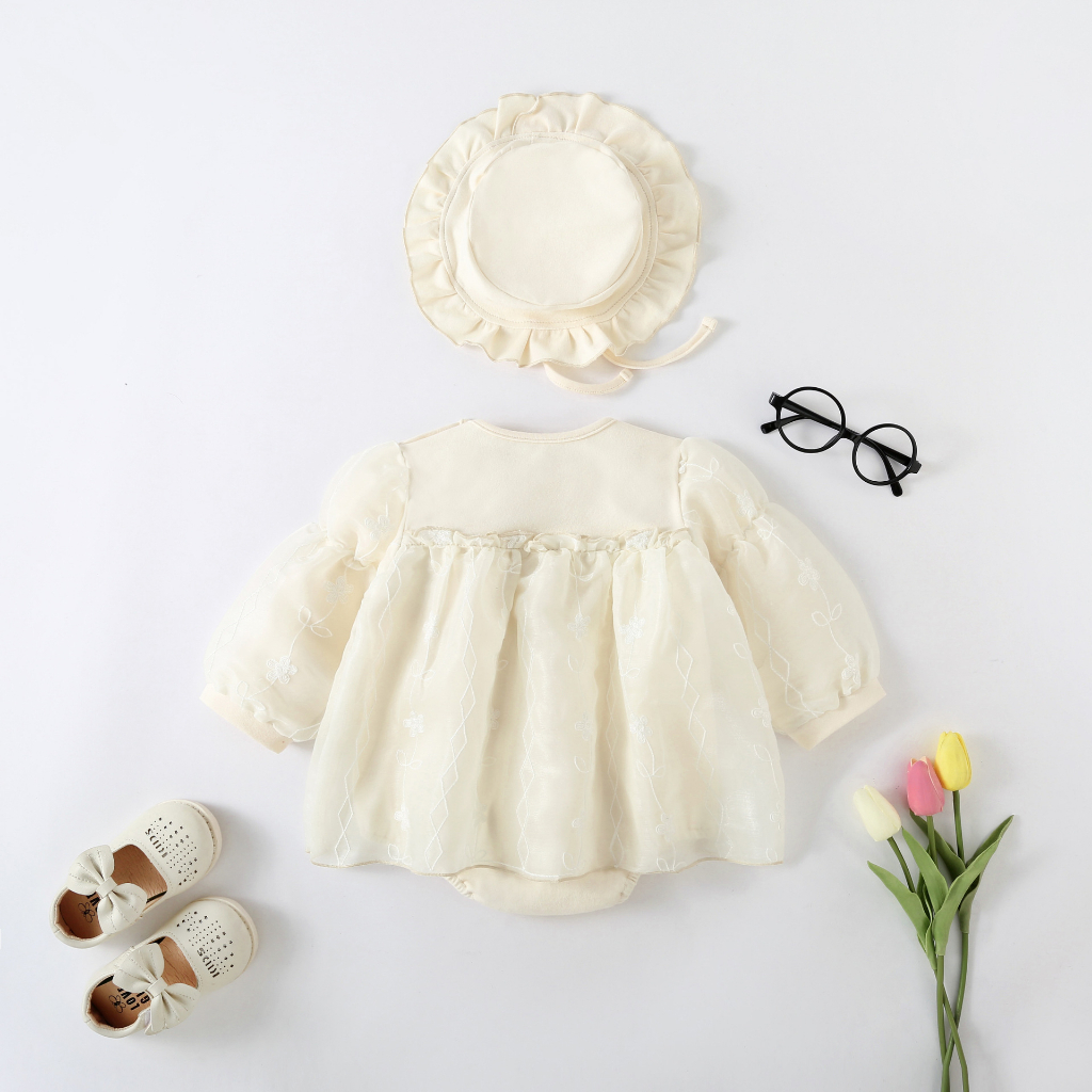 Jumper Dress Bayi Baru Lahir / Jumper Bayi Perempuan Import Halus Lembut Lucu / Baju Newborn Pita / Baju Pesta Bayi Cewek