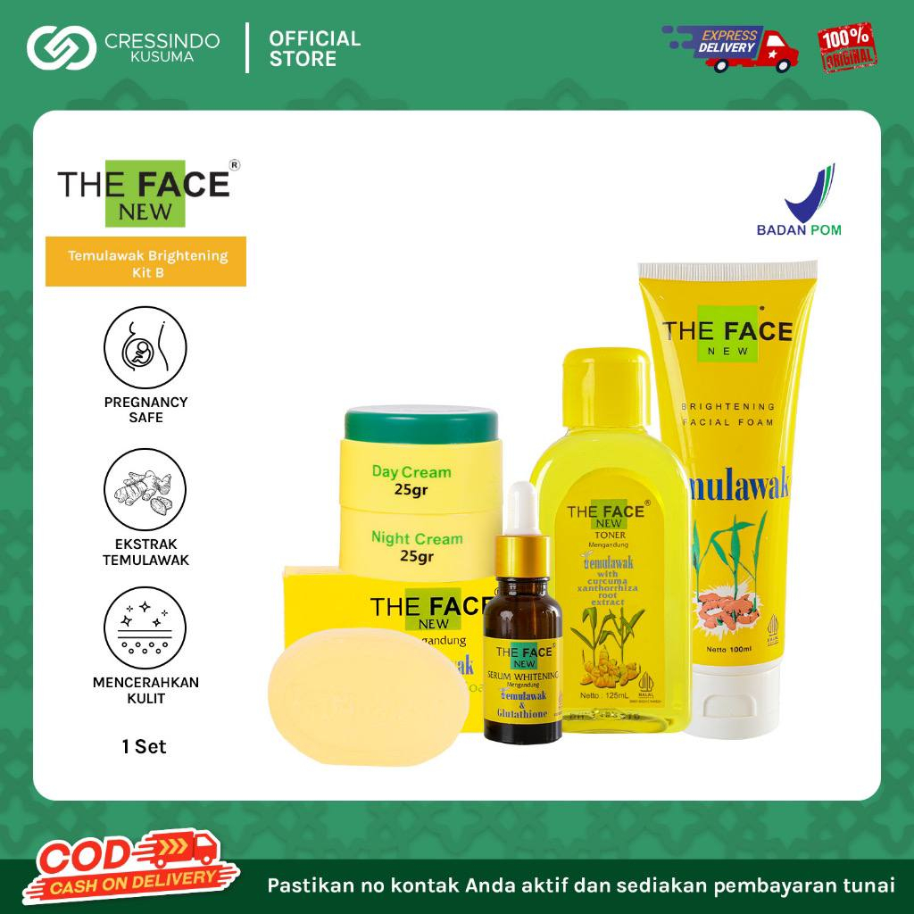 (Paket Wajah) THE FACE Temulawak Day and Night Cream | Toner | Serum | Facial wash | Tamanu Oil