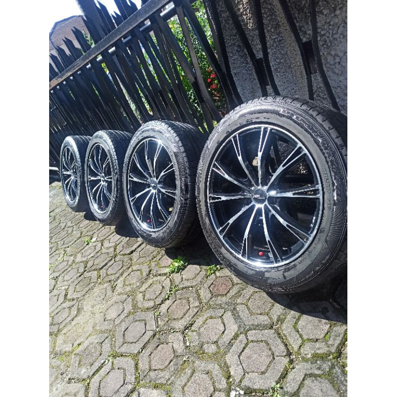 4 velg R17 HSR TAKIKAWA pcd 5x114 + ban 215/55 80% Apv innova ertga brv hrv xtrail cortez almaz terios rush oddesey civic fd CRV dfsk Xpander livina camry xover kuda grandmax mega carry