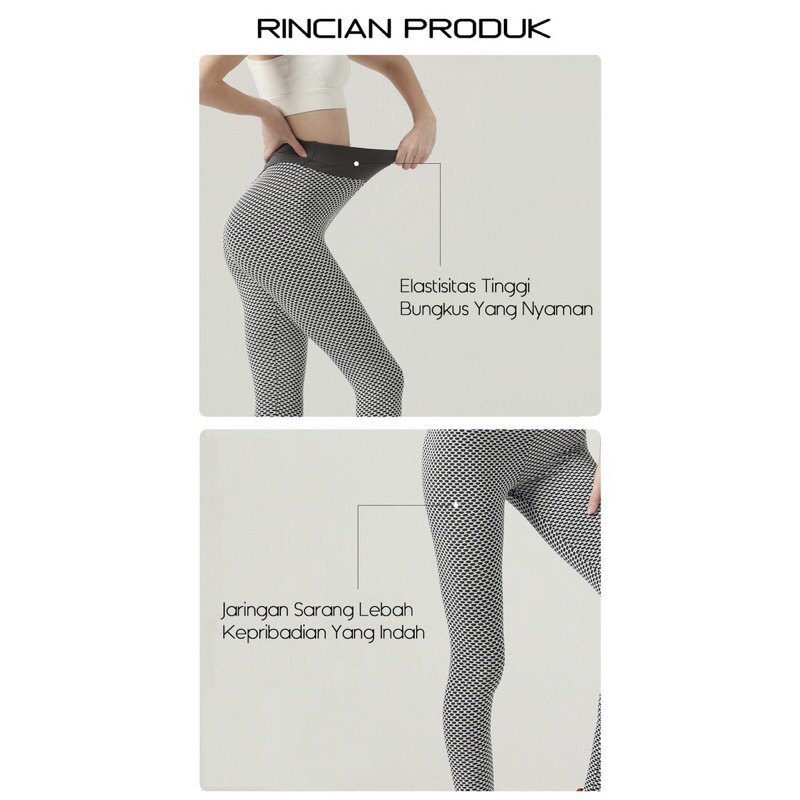 Celana Olahraga Wanita Legging Yoga Gym Tiktok