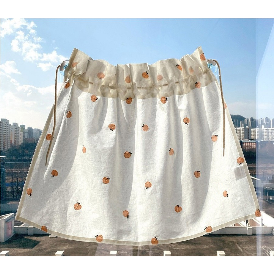 Little Momos Window Curtain Bear Korean Embroidery / Tirai Kaca Mobil Motif Bear