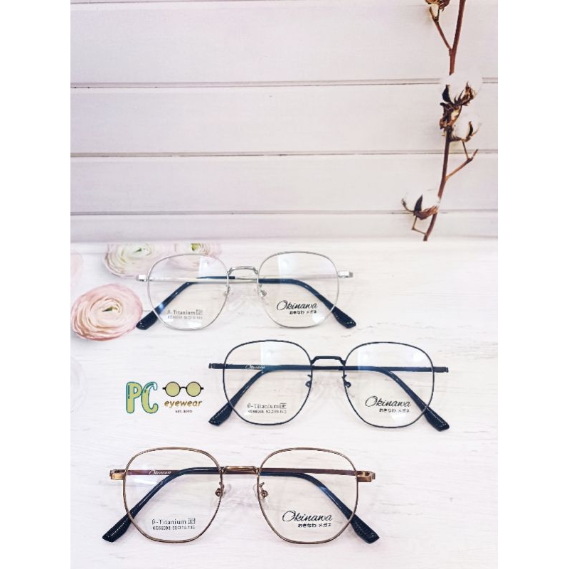 Pc_eyewear - Frame " OKINAWA " 66008 B-Titanium / KACAMATA KOREA  B-Titanium COWOK CEWEK