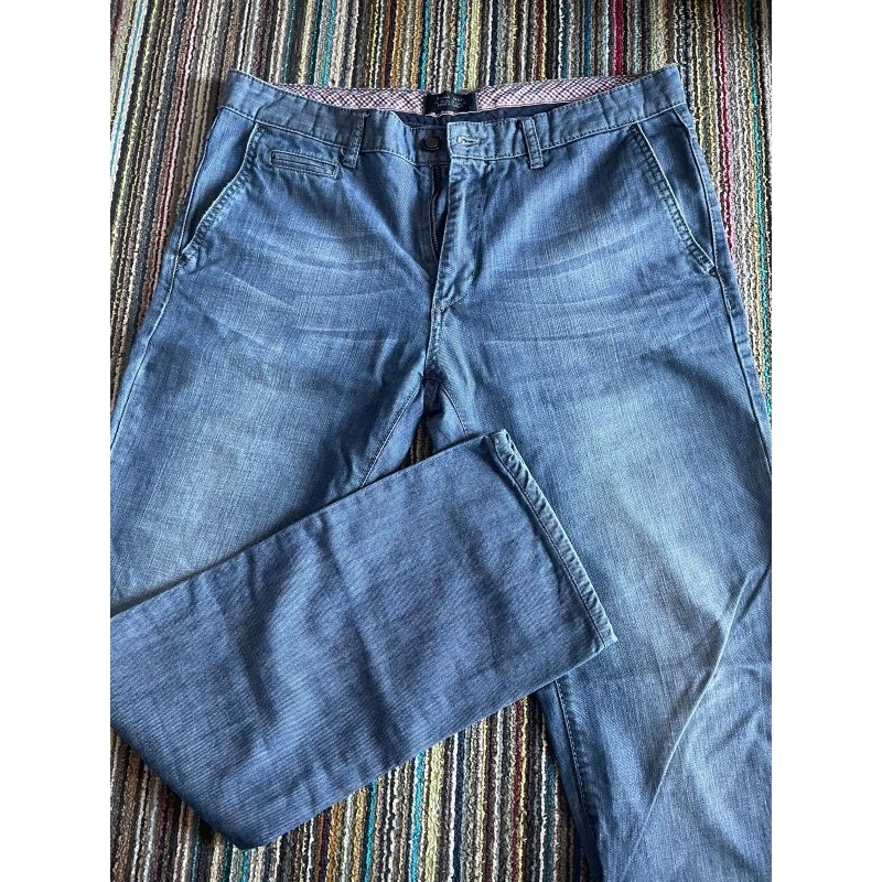 Celana Jeans Zara Man Washed Blue Second Original