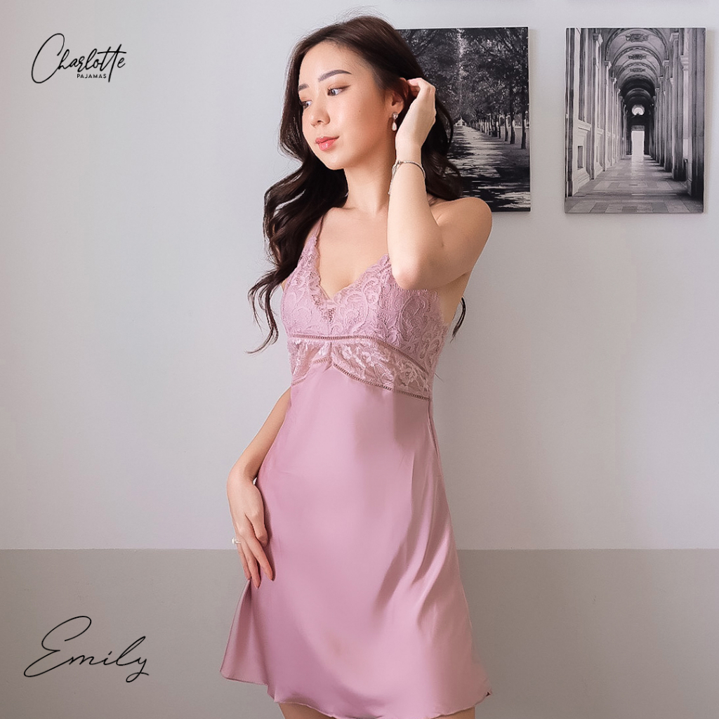 CHARLOTTE - Emily set Lingerie dress seserahan sexy premium satin