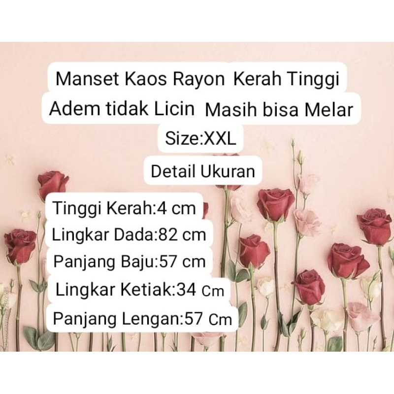 Manset Kaos Lengan Panjang Wanita Ukuran XXL Bahan  Rayon Super