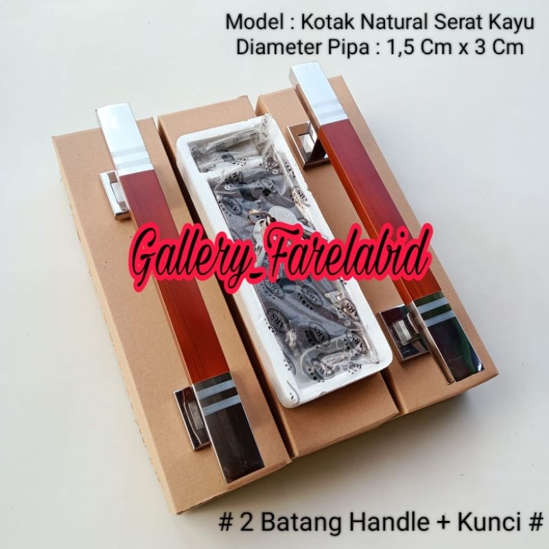 Handle Pintu Rumah Stainless Steel 60 Cm Set Kunci Gagang Pintu 45 Cm Pegangan Tarikan Pintu Kupu Tarung Minimalis 33 Cm