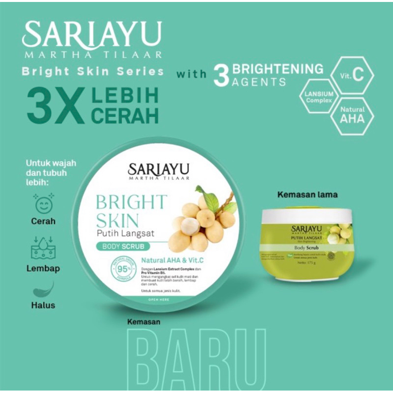 Sariayu bright skin putih langsat body scrub 175 gram