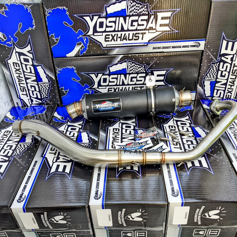 knalpot racing yosingsae original silincer inlet 50mm pipa leher knalpot racing R15 v2 R15 v3 Cbr150