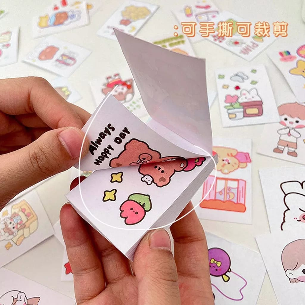 KAWAI BUKU STIKER CATATAN SEKOLAH HIASAN DIARY AESTHETIC ANTI AIR STIKER BOTOL MINUM