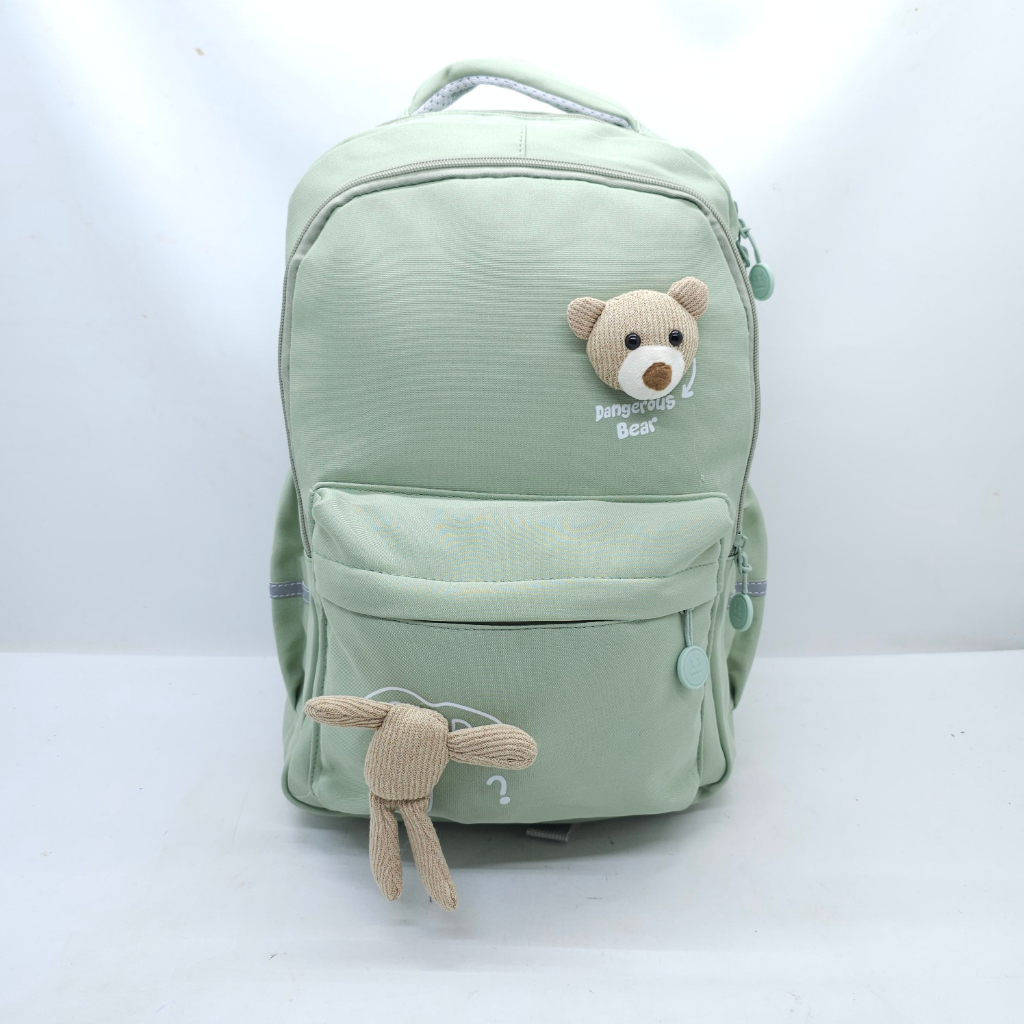 TAS KOREA IMPORT 17 INCHI ANTI AIR + BONEKA / STYLISH BAGPACK KOREA WATERPROOF IMPORT ORIGINAL / TAS SEKOLAH CEWEK KOREA IMPORT MURAH / FUTURISTIK BAG KOREA / TAS FASHIONABLE KOREA FREE BONEKA BERUANG IMPORT/ RANSEL KOREA PEREMPUAN IMPORT WATERPROOF MURAH